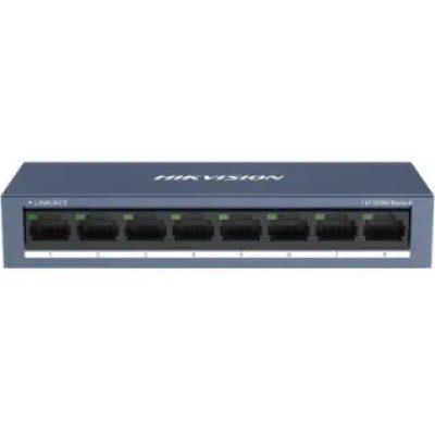 Switch 8 porturi Hikvision DS-3E0108-O, 10/100Mbps, IEEE 802.3, IEEE 802.3u, IEEE 802.3x