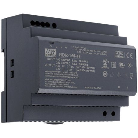 Sursa de alimentare in comutatie, 48V/3.2A, 153W, sina DIN MeanWell HDR-150-48