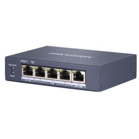 Switch 5 porturi POE Hikvision DS-3E0505HP-E, fara management