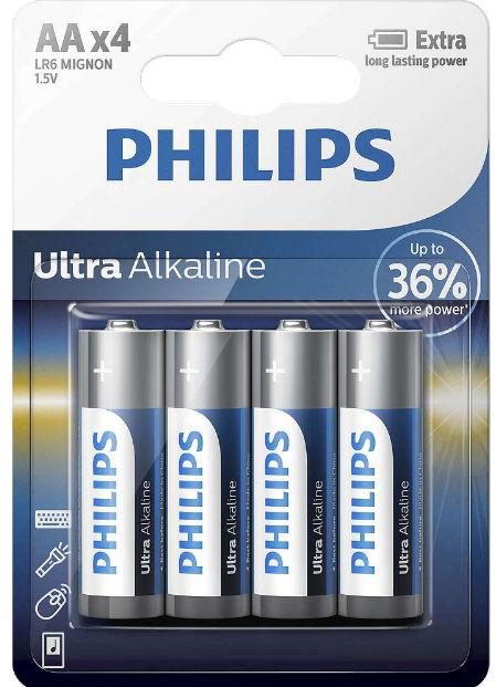 Baterii Philips Ultra Alkaline LR6E4B/10, AA, 4 buc