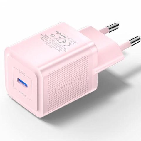 Incarcator retea Vention FEPP0-EU, 20W, 1 x USB Type-C, 5V/3A, QC 3.0, Roz
