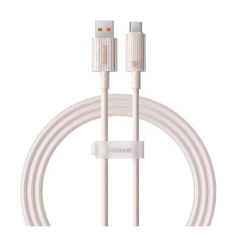 Cablu de date Baseus Habitat Series, Incarcare rapida, USB la USB-C, 100W, 1m (Roz)