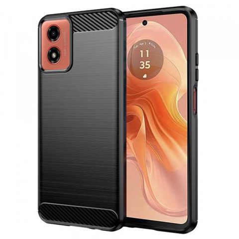 Husa pentru Motorola Moto G04s / E14 / G24 Power / G04 / G24, Techsuit, Carbon, Neagra