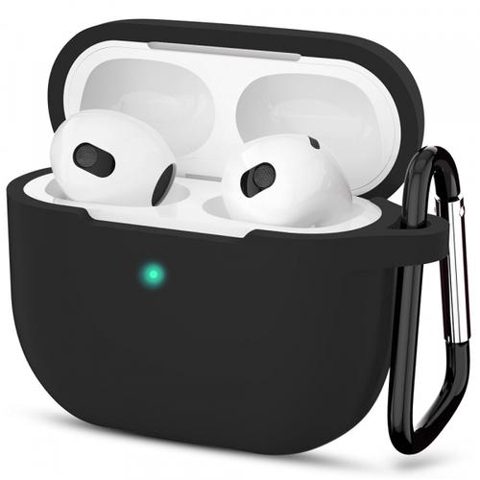 Husa Techsuit Silicone Case pentru Apple AirPods 3 (Negru)