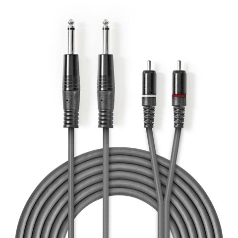 Cablu audio 2 x jack 6.35mm la 2 x RCA T-T 3m, COTH23320GY30