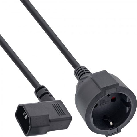 Cablu prelungitor pentru UPS C14 la Schuko unghi/drept 0.5m, InLine IL16759K