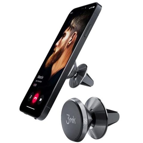 Suport auto magnetic 3MK, prindere la ventilatie, Negru