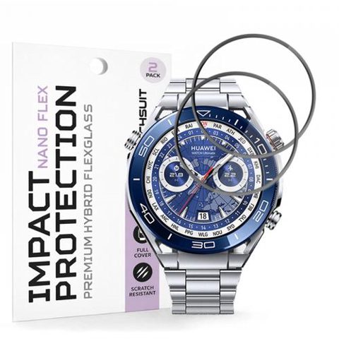 Folie Protectie Techsuit Nano Flex pentru Huawei Watch Ultimate 2 / Ultimate, Set 2 bucati, Plastic, Neagra