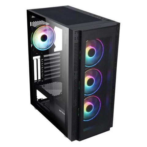 Carcasa Serioux Quantum, Middle Tower, tempered glass (Negru)