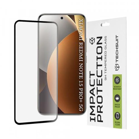 Folie de protectie Ecran Techsuit pentru Xiaomi Poco M8 Pro / Redmi Note 15 Pro+ 5G, Sticla Securizata, Full Glue, 111D, Neagra