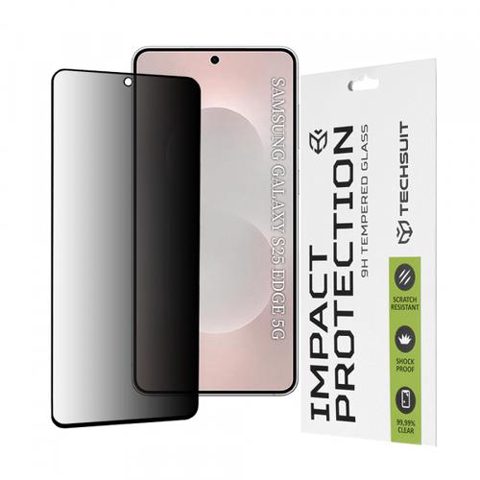 Folie de protectie Ecran Privacy Techsuit pentru Samsung Galaxy S25 Edge S937, Sticla Securizata, Full Glue, 111D
