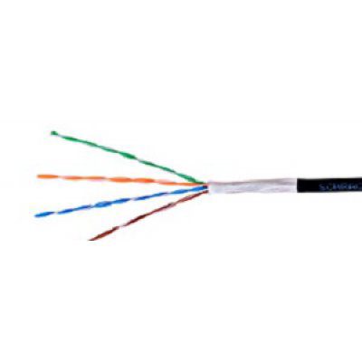 Rola 305 ml cablu U/UTP Cat.5e, 4x2xAWG24/1, PE, de exterior, negru Schrack HSEKU424E3
