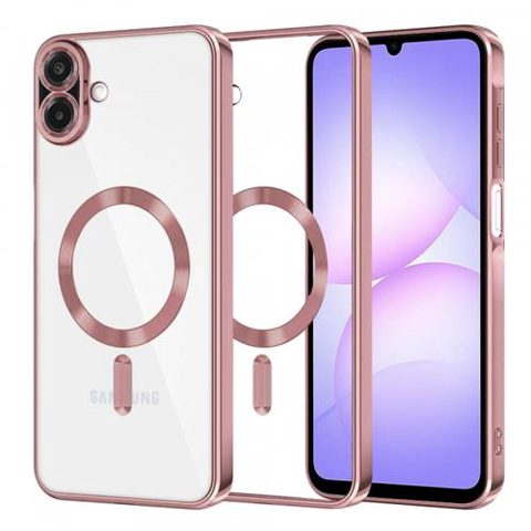 Husa MagSafe pentru Samsung Galaxy A07 4G A075, Techsuit, Luxury Crystal, Roz
