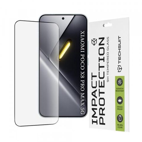 Folie de protectie Ecran Techsuit pentru Xiaomi Poco X8 Pro Max, Sticla Securizata, Full Glue, 111D, Neagra