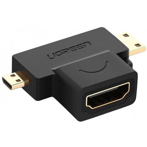 Adaptor Video UGREEN HD129, miniHDMI / microHDMI - HDMI, 1080P, Negru