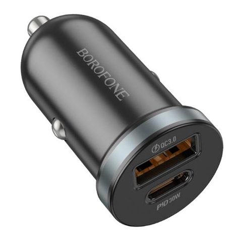 Incarcator Auto Borofone BZ22 Scenery, 30 W, 3 A, USB-A, USB-C (Negru)