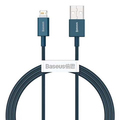 Cablu de date Baseus Superior, USB - Lightning, 2.4A, 1m, Albastru