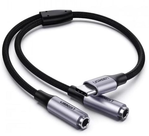 Adaptor Audio USB-C - 2 x 3.5mm UGREEN AV144, 0.20m, Gri