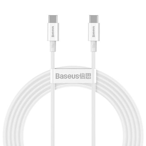 Cablu de date Baseus Superior Series, USB Type-C - USB Type-C, PD, Alb