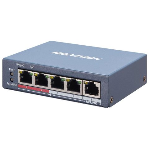 Switch Hikvision DS-3E1105P-EI, 4-port, PoE