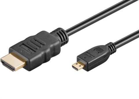 Cablu micro HDMI-D la HDMI Full HD T-T 1m Negru, KPHDMAD1