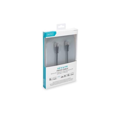 Cablu, Digitus, CAT6/S-FTP, 1 m, Negru
