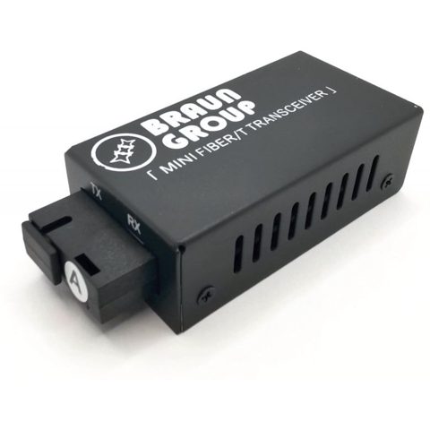 Mini Media Convertor Gigabit Braun Group MGTR-20B, port optic SM BiDi B(Tx1550/Rx1310nm), conector SC, distanta 20km