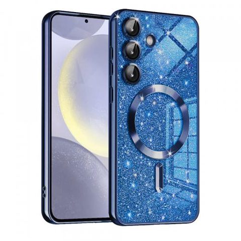 Husa MagSafe pentru Samsung Galaxy S24+ S926, Techsuit, Luxury Glitter, Albastra Inchis