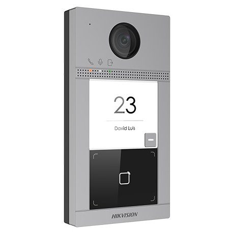 Post de exterior videointerfon IP Hikvision DS-KV8113-WME1, WiFi, pentru o singura familie, montaj aplicat, 2 relee