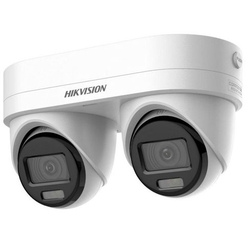 Camera IP Dublu Turret 4MP Hikvision DS-2CD2346G3D- IZ2UY/SL, lentile fixe: 2.8mm si 4mm, IR30m, microfon si difuzor, alarma, slot card, PoE