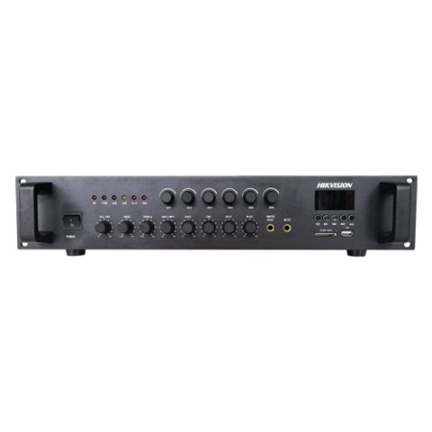 Amplificator Analog, 120W, 6 zone, 2xAUX, EMC IN, 2xMic, Bluetooth, USB, SD Card, MP3 - HIKVISION DS-QAE0A120G1-VB6