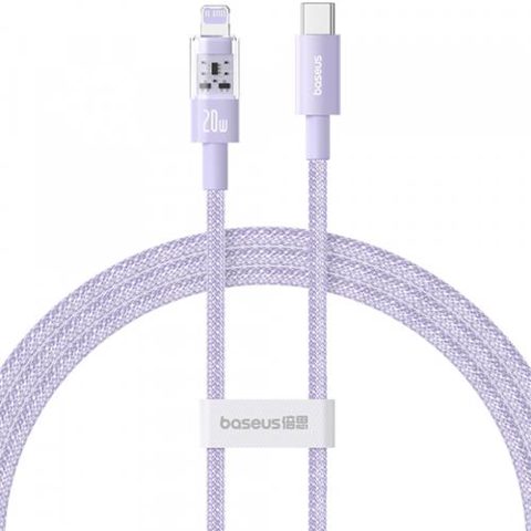 Cablu Date si Incarcare USB-C - Lightning Baseus Gem P10373001511-01, 20W, 2m, Mov