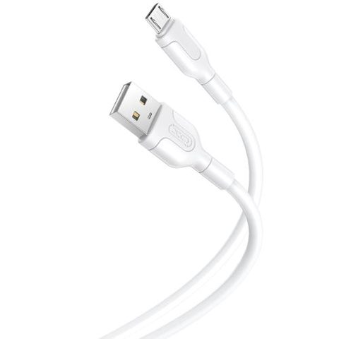 Cablu de date XO Design NB212, USB-A - microUSB, 18W, 1m, Alb