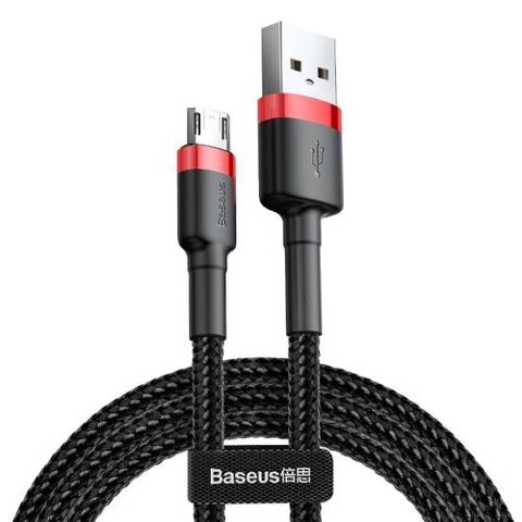 Cablu USB-Micro USB, Baseus, 1.5A, 2 m, Rosu/Negru