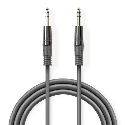 Cablu audio stereo jack 6.35mm T-T 5m gri, Nedis COTH23020GY50