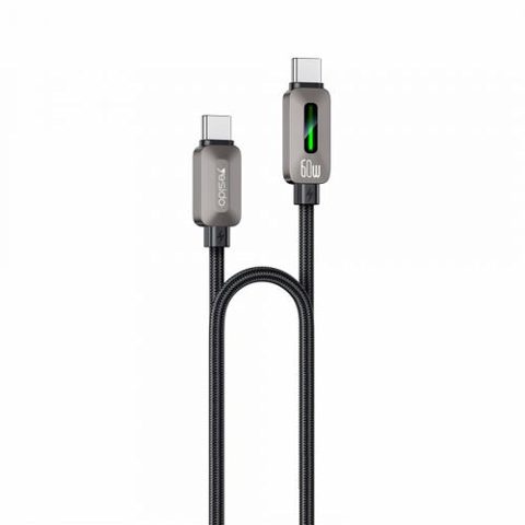 Cablu Date si Incarcare USB-C - USB-C Yesido CA198, 60W, 1.2m, Negru