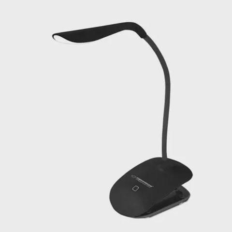 Lampa LED, Esperanza Deneb ELD104K, cu clema de prindere, brat flexibil 21 cm, cablu 110 cm, neagra