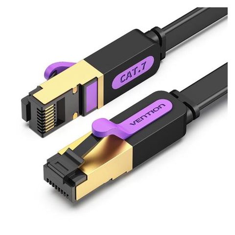 Patchcord plat FTP Cat.7 Vention, 0.5M, Negru
