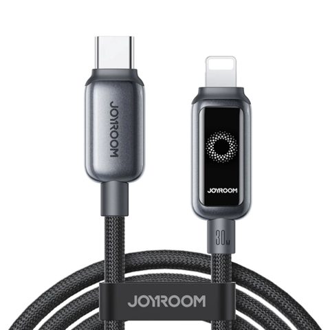 Cablu Date/Incarcare Joyroom S-A55 StarFlight Display, USB-C - Lightning, 30W, 1.2m (Negru)
