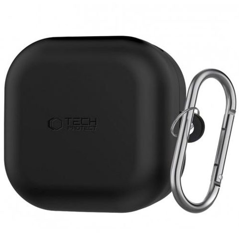 Husa Tech-Protect Silicone Hook pentru Samsung Galaxy Buds4 / Buds4 Pro, Neagra
