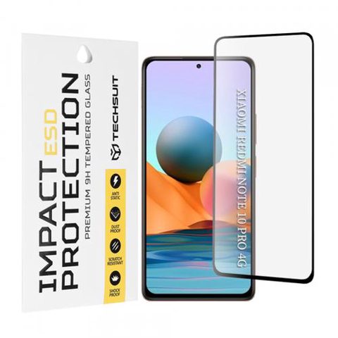 Folie de protectie Ecran Techsuit pentru Xiaomi Redmi Note 10 Pro Max / Note 10 Pro, Sticla Securizata, Full Glue