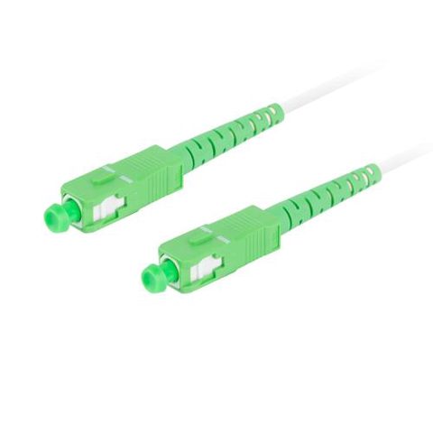 Cablu retea fibra optica cu lungime 30 m si conectori SC/APC-SC/APC Lanberg Z43088 SM SIMPLEX 3.0MM G657A2 LSZH, Alb
