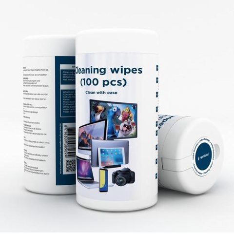 Set 100 bucati servetele umede, Gembird, pentru curatarea ecranelor LCD / TFT