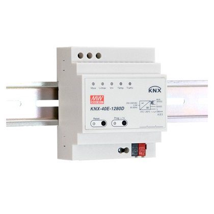 Sursa KNX/EIB Mean Well KNX-40E-1280D, 38.4W, 30VDC, 1280mA, montare sina DIN
