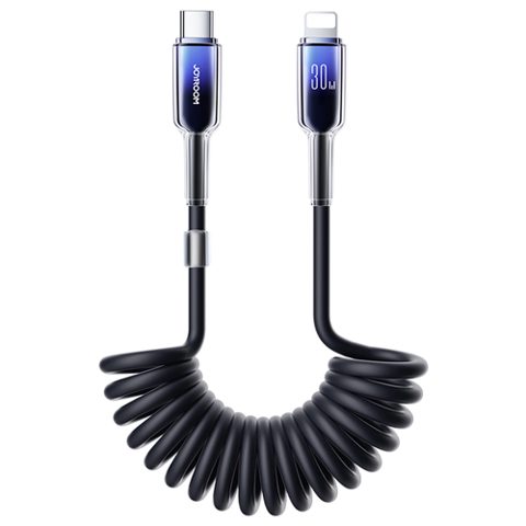 Cablu Date/Incarcare Joyroom S-A43 Crystal, USB-C - Lightning, 30W, 1.5m (Negru)