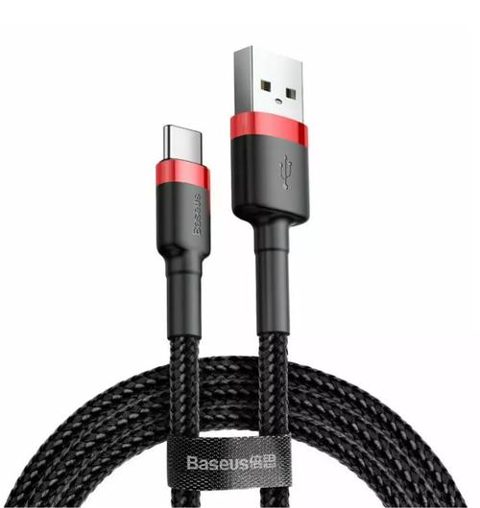 Cablu de date Baseus Cafule, USB la USB-C, Quick Charge , 2A, 3m (Negru)