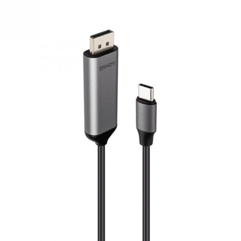Cablu Bidirectional USB Type C la DisplayPort 8K60Hz/4K144Hz 1m, Lindy L43503