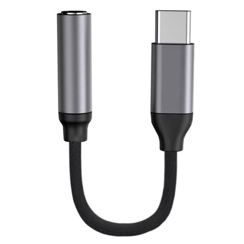 Adaptor audio Baseus CATL54-0G, USB Type-C la mufa Jack 3.5 mm mama, Mic si Portabil, Plug and Play (Negru)