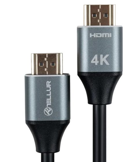 Cablu High Speed HDMI 2.0 Tellur, 4K, 18Gbps, tata-tata, Ethernet, aurit, 3m, Negru