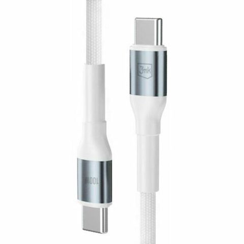 Cablu de Date si Incarcare 3mk Hyper N-SERIES, USB-C la USB-C, 2m, 20V/5A, 100W (Alb)